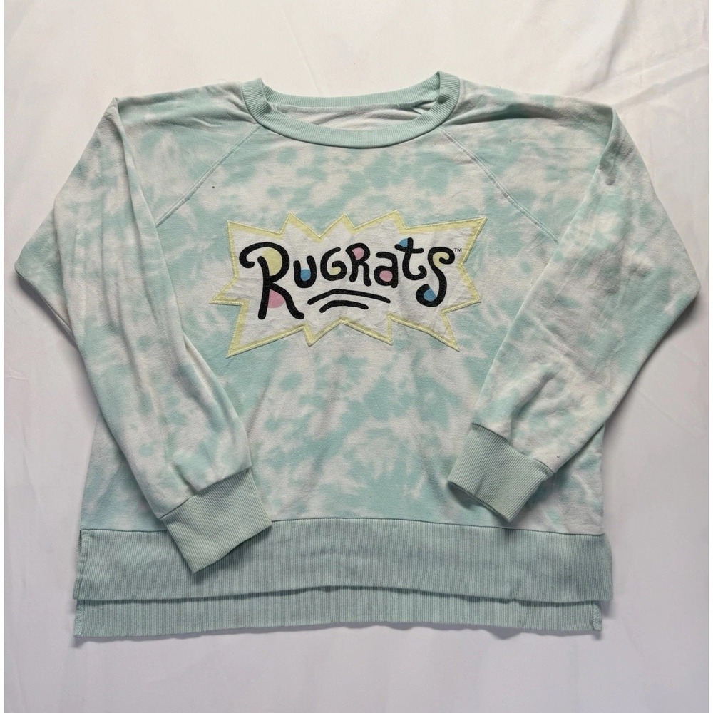 Rugrats Nickelodeon Tie Dye sweatshirt youth L 12-14 pastel blue crewneck